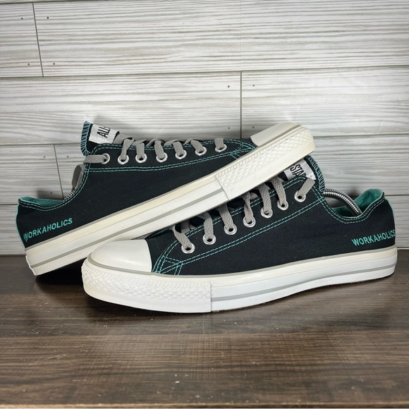 Converse All Star Low Black Green Shoes - Men’s 11 - Women’s 13 - Picture 3 of 9